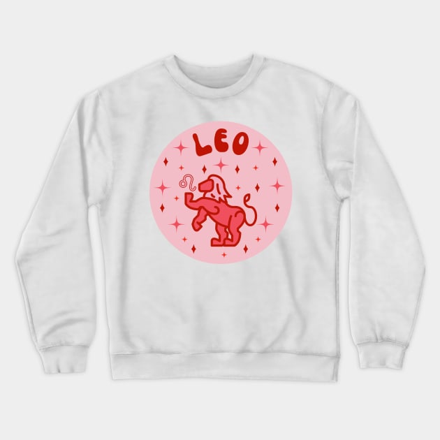 Leo Zodiac Sign Crewneck Sweatshirt by groovyfolk